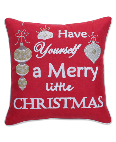 Pillow Perfect Merry Little Christmas Decorative Pillow, 18" X 18" In Red
