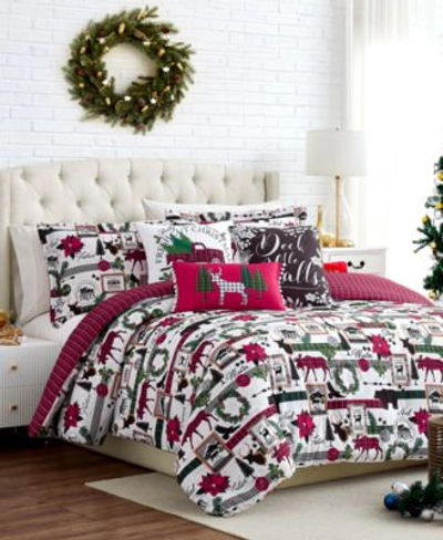 Southshore Fine Linens Merry Town Christmas Reversible 6 Piece Comforter Set, Twin In Multi