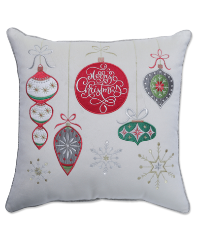 Pillow Perfect Velvet Ornaments Decorative Pillow, 17" X 17" In Red