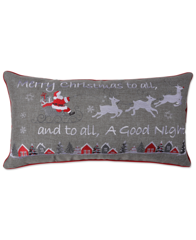 Pillow Perfect Merry Christmas To All Decorative Pillow, 13" X 25" In Gray