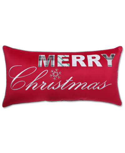 Pillow Perfect Merry Christmas Decorative Pillow, 13" X 25" In Red