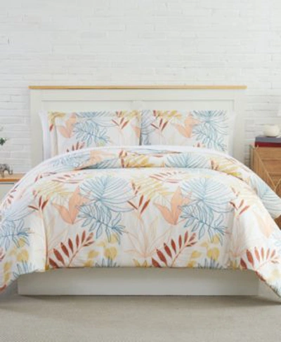 Southshore Fine Linens Tropic Leaf Down Alternative 3 Piece Comforter Sham Set In Multi