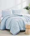 Southshore Fine Linens Stella Clipped Jacquard Comforter Set In Rose