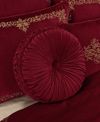 J Queen New York Noelle Tufted Decorative Pillow, 15" Round In Crimson