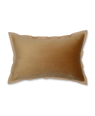 Pillow Perfect Velvet Flange Decorative Pillow, 12" X 20" In Gold-tone
