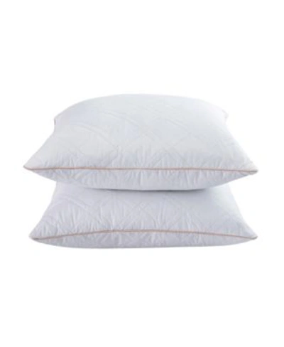 Unikome 2 Pack Square Quilted Goose Down Feather Pillow Insets White