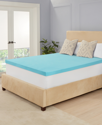 Ecossentials 3" Memory Foam Mattress Topper, Queen In Blue