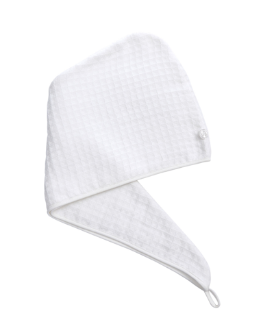 Uchino Waffle Twist Cotton Hair Towel, 10" X 26" In White