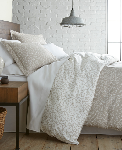Southshore Fine Linens Geometric Maze Down Alternative 3 Piece Comforter And Sham Set, Full/queen In Taupe