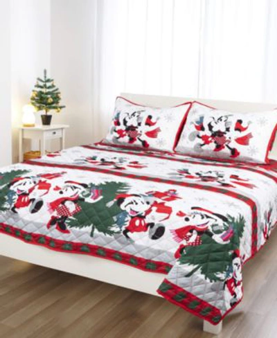 Disney Mickey Minnie Holiday Quilt Sham Sets Bedding In Multi