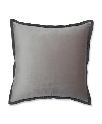 Pillow Perfect Velvet Flange Decorative Pillow, 18" X 18" In Silver