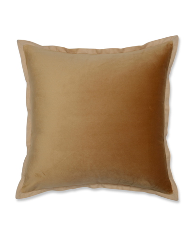 Pillow Perfect Velvet Flange Decorative Pillow, 18" X 18" In Gold-tone