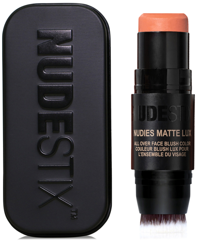 Nudestix Nudies Matte Lux All Over Face Blush Color In Pretty Peachy (warm Bright Coral)
