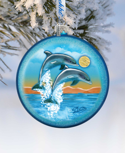 G.debrekht Dolphin's Fly Holiday Ornament In Multi Color