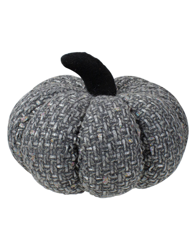 Northlight Knitted Fall Harvest Tabletop Pumpkin, 7.5" In Gray