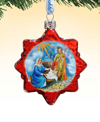 Designocracy Nativity Snowflake Mercury Holiday Ornament In Multi Color
