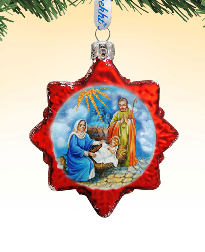 Designocracy Nativity Snowflake Mercury Holiday Ornament In Multi Color