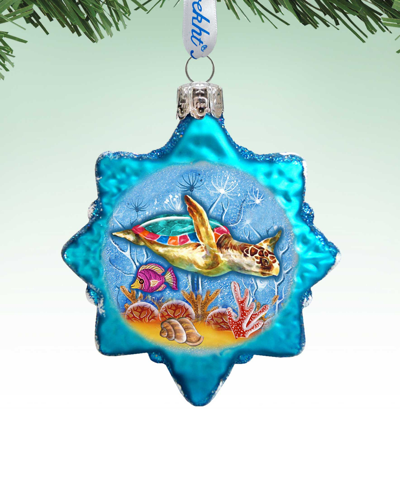 Designocracy Turtle Mercury Holiday Ornament In Multi Color