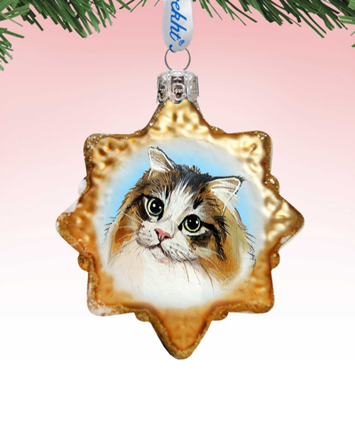 Designocracy Kitty Cat Mercury Holiday Ornament In Multi Color