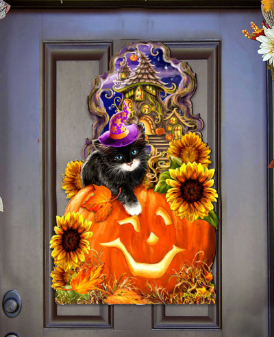 Designocracy Kitten Holiday Door Decor In Multi Color