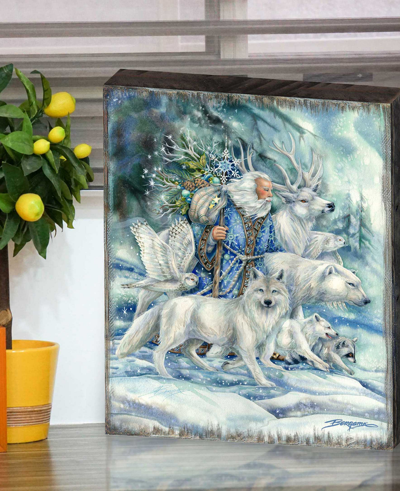 Designocracy Cool Winds Father Winter Holiday Wall Art In Multi Color