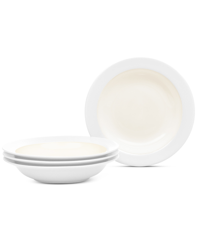 Noritake Colorwave Pasta/rim Soup Bowls 20 Oz, Set Of 4 In White