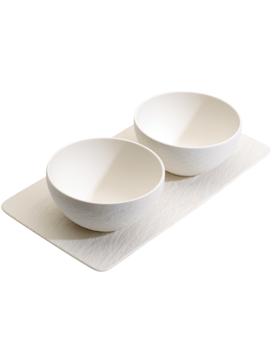 Villeroy & Boch Manufacture Rock 3pc Condiment Set In White