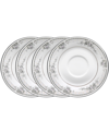 Noritake Sweet Leilani Set Of 4 Saucers, Service For 4 In White Gray