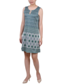 NY COLLECTION PETITE SLEEVELESS DRESS WITH 3 RINGS