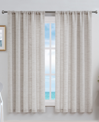 Nautica Caspian Light Filtering Textured Rod Pocket Window Curtain Panel Set, 54" X 63" In Slate