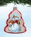 Designocracy Cowboy Snowman Mercury Holiday Ornament In Multi Color