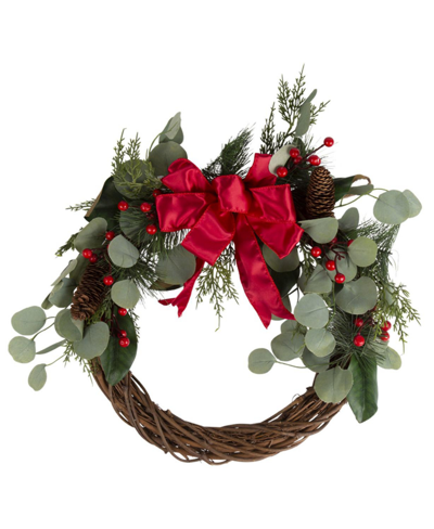 Home Essentials Wreath, 22" In Red