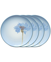 Noritake Colorwave Floral Accent Plates, Set Of 4 In Blue