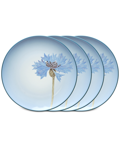 Noritake Colorwave Floral Accent Plates, Set Of 4 In Blue