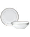 Noritake Charlotta Platinum 4 Piece 7.5" Soup Bowls Set, 12 Oz, Service For 4 In White