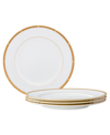NORITAKE ROCHELLE GOLD SET OF 4 SALAD PLATES, SERVICE FOR 4