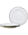 NORITAKE PLATINUM WAVE SET OF 4 SALAD PLATES, SERVICE FOR 4