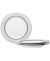 Noritake Crestwood Platinum Set Of 4 Accent Plates, Service For 4 In White