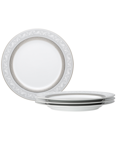 Noritake Crestwood Platinum Set Of 4 Accent Plates, Service For 4 In White