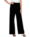 Alex Evenings Petites Womens Velvet High Rise Dress Pants In Black