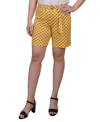 Ny Collection Petite Shorts With Ring And Belt In Golden-tone Square Geo