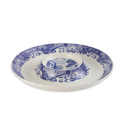 Spode Dinnerware, Blue Italian Chip & Dip, 14.5"