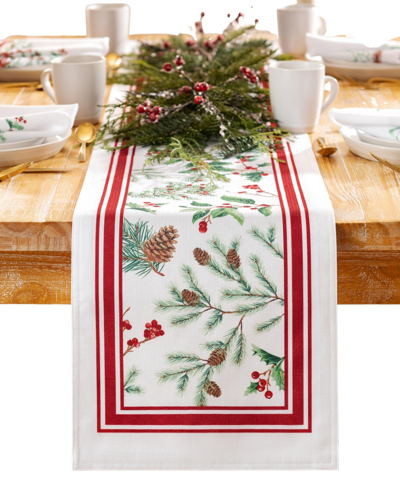 Elrene Winter Holiday Berry Fabric Table Runner, 70" X 13" In Multi