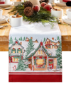 ELRENE STORYBOOK CHRISTMAS VILLAGE HOLIDAY TABLE RUNNER, 70" X 13"