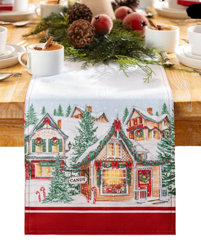 Elrene Storybook Christmas Village Holiday Table Runner, 70" X 13" In Multi