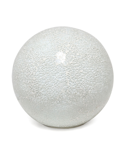 Simple Designs 1 Light Mosaic Stone Ball Table Lamp In White