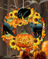 Designocracy Cats Wreath Holiday Ornaments, Set Of 2 In Multi Color