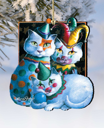 Designocracy Performers Cat Holiday Ornaments, Set Of 2 In Multi Color