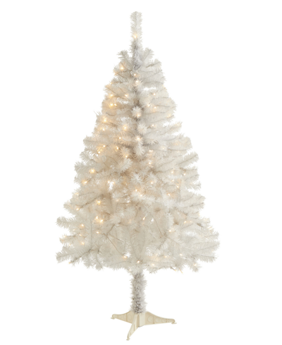 Nearly Natural Artificial Christmas Tree With Lights, 48" In White