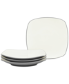 Noritake Colorwave Square Dinner Plates, Set Of 4 In Slate